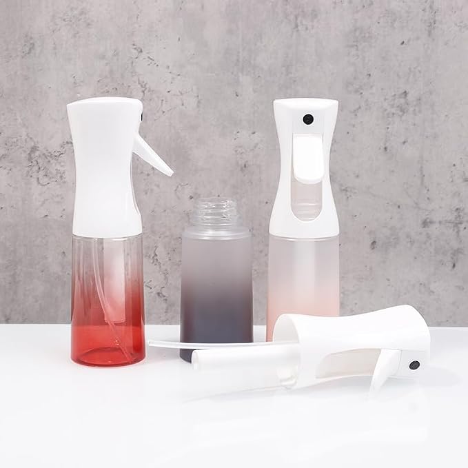 ZALUJMUS Ultra Fine Mist Spray Bottle, 200ml Continuous Sprayer, Plastic Reusable Container for Hair, Travel Size, Hand Wash Care, Sport Theme (Transparent)