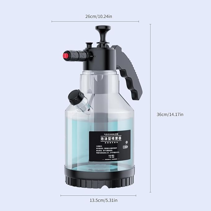 ljhnba Car Foam Sprayer 2Liters Snow Pumps Action Pressure Bottles for Garden Watering Water
