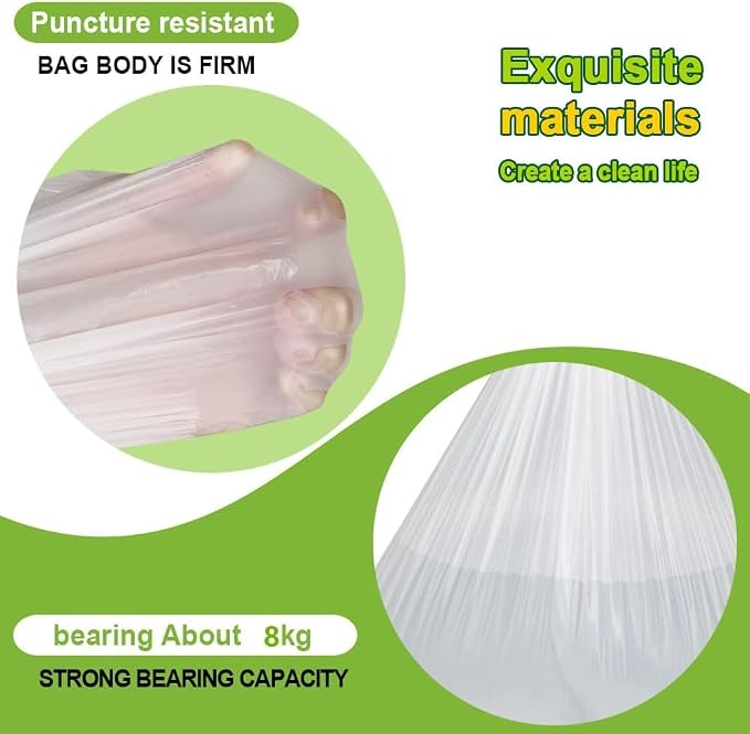 Medium Garbage Bags 8 Gallon /30 Liter Trash Bags Wastebasket Bin Liners Plastic Trash Bags for Bathroom Bedroom Office Trash Can 220 Count
