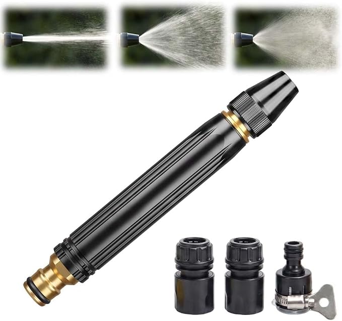 2026 Upgrade High Pressure Hose Nozzle, Adjustable Booster Home High Pressure Car Wash Water Gun with Power Washer Hose Attachment, for Plant Watering Lawn Car