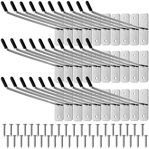 30pcs Wall Mounted Hook Heavy Duty Metal Single Hooks Home Storage Organizer Hanger Stainless Steel Hook Garage Hooks Tool for Garage Shop Retail Office Kitchen Store Display (6in/15cm)