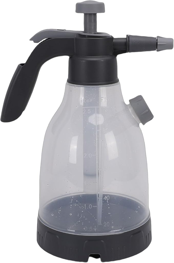 Focket Garden Spray Bottle, 3L 0.8 Gallon Hand Pressurized Sprayer with Side Liquid Filling Port and Reinforced Pressure Rod, Pump Spray Bottle 360 Rotating Adjustable Nozzle Wind Proof