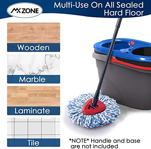 Spin Mop Replacement Heads for O-Cedar RinseClean 2-Tank, Microfiber 2-Pack | Not for 1-Tank; washable, reusable mop head refills for wet/dry use on tile, wood, windows & car interiors; easy snap-on fit.
