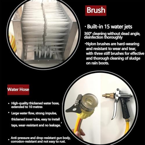 Boot Cleaning Brush with Automatic Water Spray Gun - 360° Mud Removal Tool for Garden and Outdoor Use
