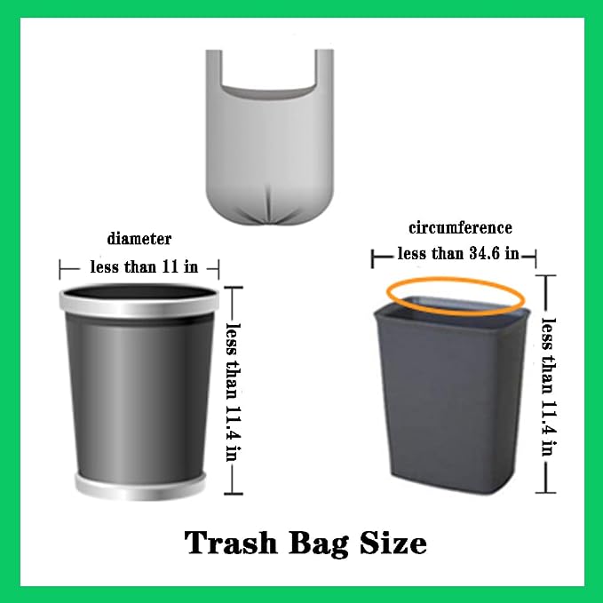 100 Count 4 Gallon Small Black Trash Bags, Durable PE Material, Handles, Breakpoints, 46x60cm | Durable PE Material, Handles, Breakpoints, 46x60cm