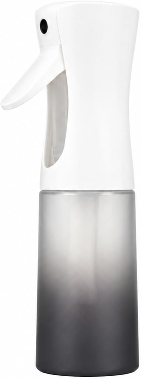 Continuous Fine Mist Spray Bottle, 200ml/6.8oz Gradient Refillable Leakproof Sprayer for Hair Curls Styling, Salon Barber, Skin Care, Pets, Plants & Household Cleaning (Black)