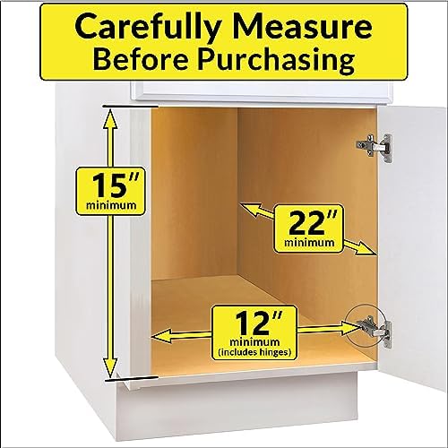 LYNK PROFESSIONAL® Pull Out Under Sink Kitchen Cabinet Organizer - 11.5 in. x 21 inch deep Drawer - Sliding Shelf Organizer for Cabinets and Undersink Storage Shelves - Lifetime Ltd. Warranty – Chrome