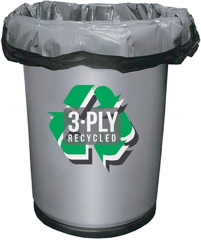 Aluf Plastics - COEX 3 Ply Garbage Bags, 20-30 Gallon, 1.25 Mil (eq), 30"x36", Black, 400 Count