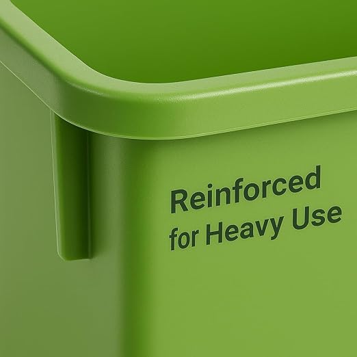 23 Gallon Slim Recycle Bin – Space-Saving Rectangular Recycling Container with Handles, Durable Plastic, Stackable Design for Office, School, Restaurant & Home Use (Lime Green)