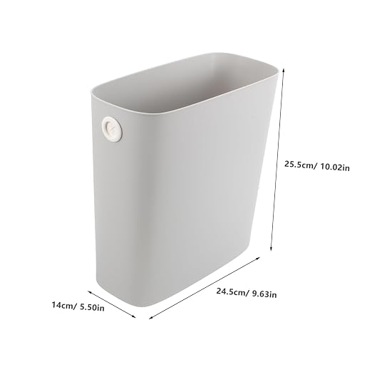 Vaguelly Plastic Kitchen Trash Can Lid Slim Bin for Bathroom Bedroom Office Easy Cleaning