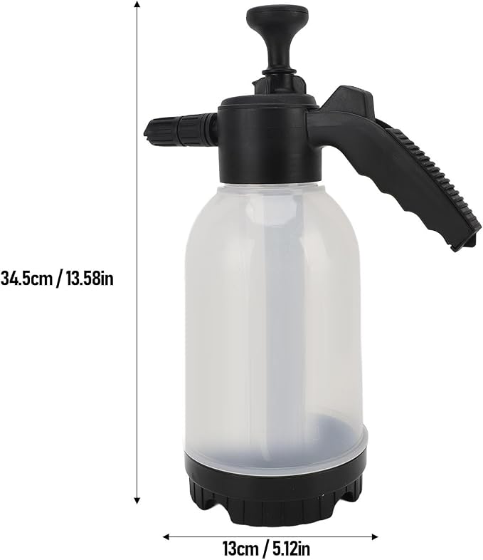 SUNGOOYUE Hand Pump Foam Sprayer 2000ml Pressurized Soap Sprayer with ABS PC Bottle 3 Bar Foam Output Adjustable Nozzle for Car Washing Garden Plant Watering Bathroom Cleaning