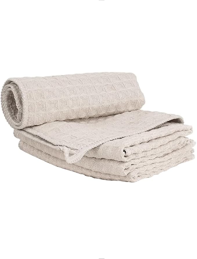 watchget 4 Pack Microfiber Espresso Barista Cleaning Towels, Khaki | Professional 12"x12" Lint-free Rags; Highly Absorbent Cleaning Towels for Espresso Steam Wands & Coffee Bar Counters