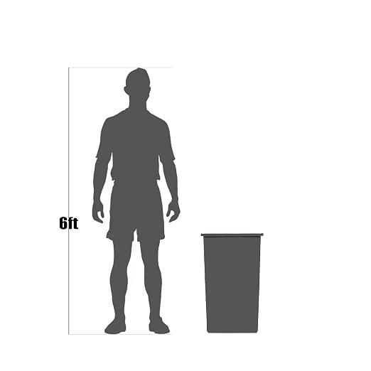 25 Gallon Gray Square Trash Can, Plastic, Commercial Use