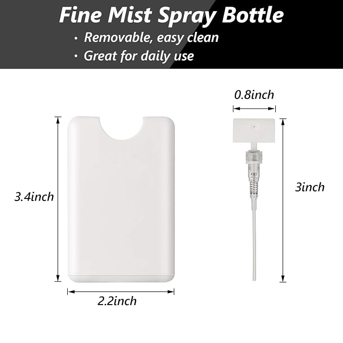 Patelai 6 Pcs 20ml Refillable Card Spray Bottles Portable Trave Perfume Flat Spray Bottle Mini Atomizer Mist Vials for Pocket Hand Sanitizer Makeup Cosmetics Moisturizing Water
