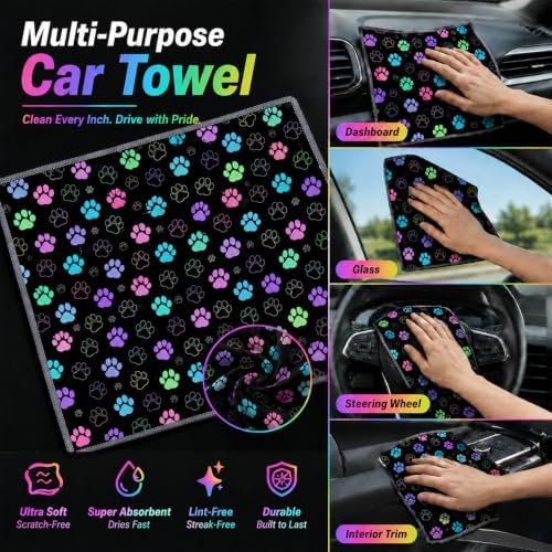 Faith Microfiber Towels for Cars, Scratch-Free Auto Cleaning Cloths | High-Absorbency Microfiber Clean Cloths Lint-Free Scratch-Free for Glass,Paint 11.8 x 11.8 inch,Religion Gift for Women Men