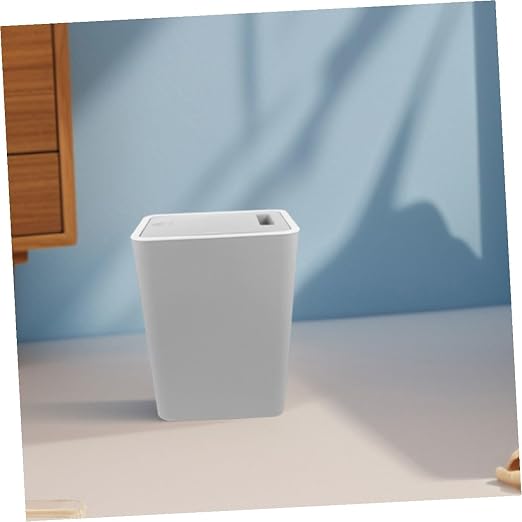 Slim Trash Can with Lid Portable Airtight Waste Bin for Bathroom and Kitchen Stylish Space-Saving Design for Compact Areas Elegant Decorative Garbage Can with Press Cover
