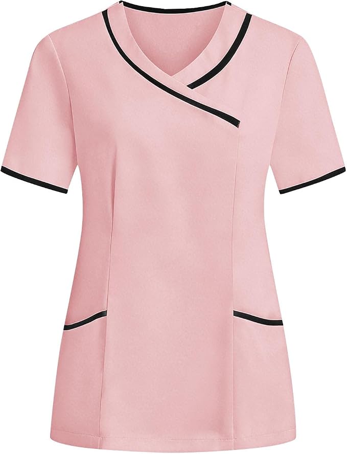 Housekeeping Uniforms - Women Lightweight Stretchy Scrubs for Cleaning Job, Breathable & Easy Care & Moisture-Wicking