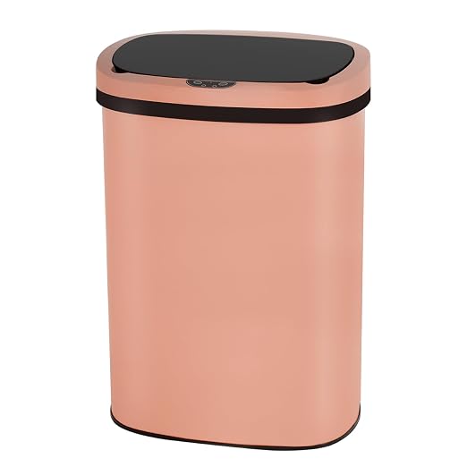 Kitchen Trash Can Automatic Motion Sensor Bathroom Trash Can with Lid,50 Liter/13 Gallon Touchless Trash Bin,Garbage Can Waterproof Garbage Bin Wastebasket for Toilet,Office,Caravans,Bedroom,Pink
