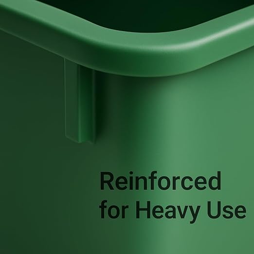23 Gallon Slim Recycle Bin – Space-Saving Rectangular Recycling Container with Handles, Durable Plastic, Stackable Design for Office, School, Restaurant & Home Use (Green Recycling)