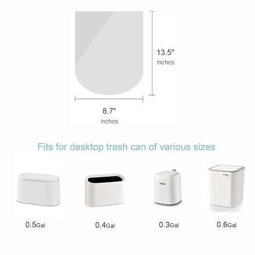 SUBEKYU Mini Trash Bags for Mini Desktop Wastebasket,105 Count Total | 7 Rolls White Trash Bags for Desktop Wastebasket of Various Sizes