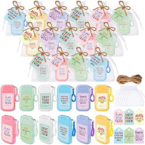 FoldTier 24 Set Housekeeping Week Gifts Bulk Hand Sanitizer Spray | Team Employee Appreciation Gifts for Teacher Coworker Staff Nurse, 1 oz Mini Mist Hand Sanitizer Spray Travel Size with Tag