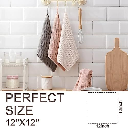 K&janet6am Dish Cloths for Washing Dishes, 6 Pack Kitchen Dish Towels, Super Absorbent Microfiber Cleaning Cloth, Barista Micofiber Cloths for Espresso Machine,12x12 Inches