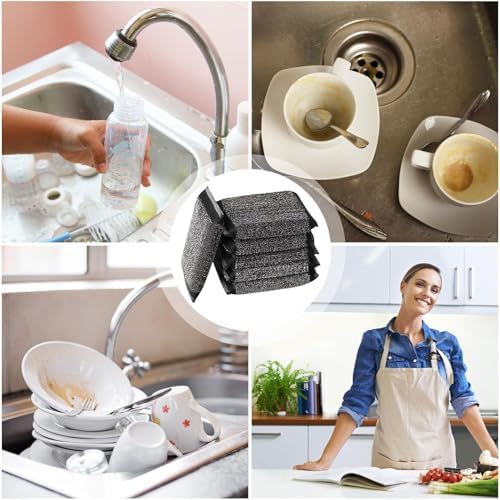 Scouring Pads Non Scratch Non-Scratch Washing Scrub Pads | Reusable Dishwashing Scrub Sponge for Kitchen, Household Cleaning Tools for Pots, Pans