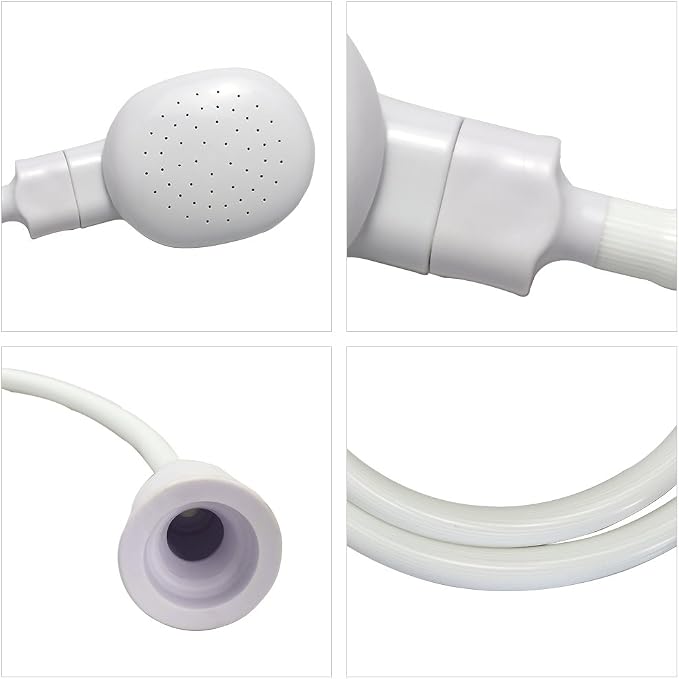 Portable Shampoo Sink Spray Hose, Faucet Attachment with Nozzle for Hair Washing, Baby & Pet Bathing, Vegetable Rinsing, White (White, 1M/41.5IN)