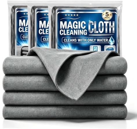 Magic Cleaning Cloth 15-Pack XXL Thickened Microfiber Cleaning Cloths | Lint Free Reusable Cleaning Rags for Glass, Window, Kitchen, Stainless Steel, Cars & Screens