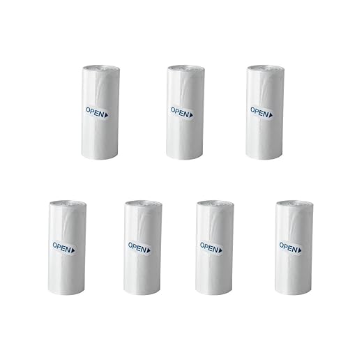 SUBEKYU Mini Trash Bags for Mini Desktop Wastebasket,105 Count Total | 7 Rolls White Trash Bags for Desktop Wastebasket of Various Sizes