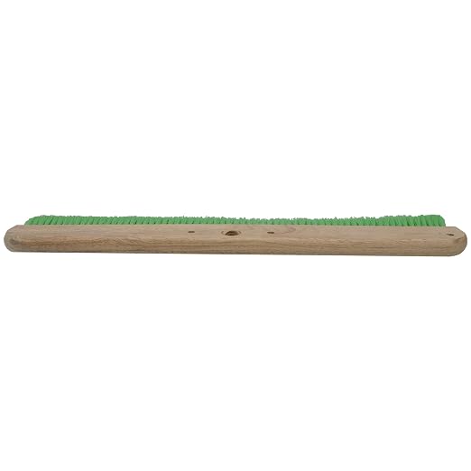 MARSHALLTOWN Wood Backed Concrete Broom, Finishing Tool, Assembled in USA | Memory-Resistant Green Nylon Bristles, Concrete Brush, Lacquered Hardwood Block, Threaded Hole, Light Texture Finish, 6562