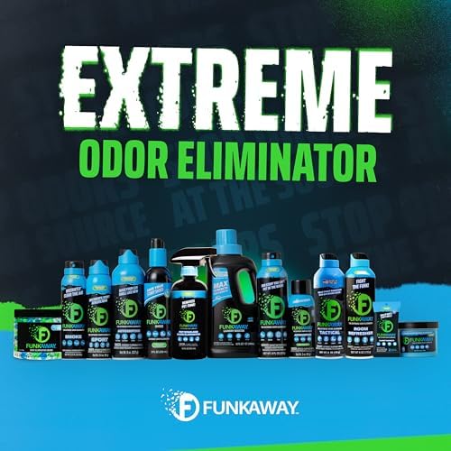 FunkAway Odor Eliminator Spray, Air Freshener for Home & Car, 8 oz, 3 Pk | Air freshener odor eliminator spray helps remove shoe, pet, and bulky-item smells that linger in hard-to-wash gear.