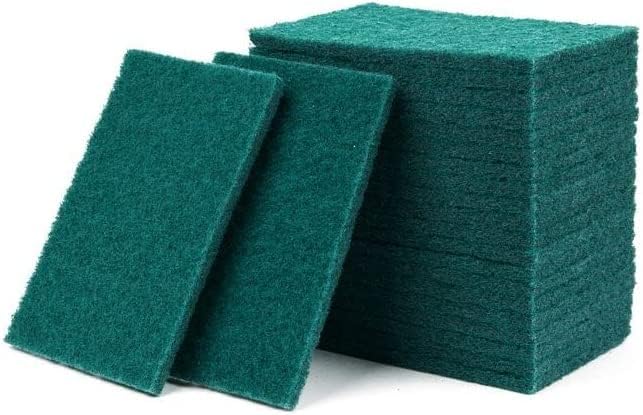 100-Pack Heavy Duty Green Scouring Pads 4x6 Inch | Reusable Non-Scratch Scrub Pads for Kitchen, Dishes, Pots, Pans, Grills & Household Cleaning | Multipurpose Scrubbers for Tough Stains