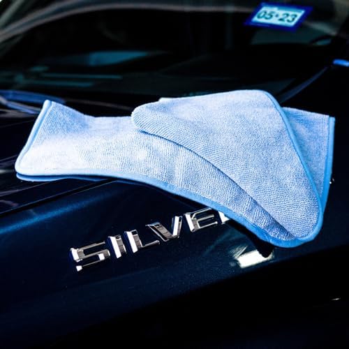 Autofiber Korean Twist Microfiber Detailing & Glass Towels - Pack of 3, Blue (16 inch x 16 inch 600 GSM)