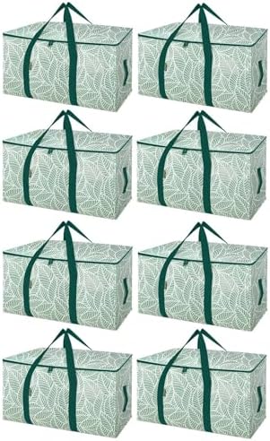 BALEINE 8-Pack Oversized Moving Bags with Reinforced Handles, Heavy-Duty Storage Tote for Clothes, Moving Supplies (Antique Folidage, 8-Pack)