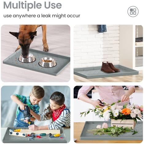 Mateeylife Under Sink Mat Kitchen Waterproof，Silicone Sink Tray 28"X19" | Under Sink Organizer Cabinet Shelf Protective Liner, Multi-use Silicone Mat for Boot Tray & Litter Mat, Bronze