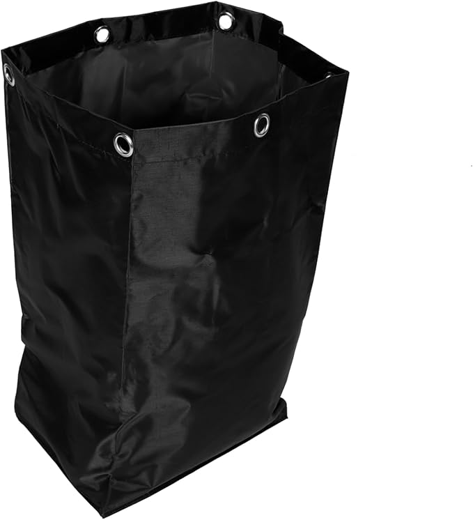 Portable Cleaning Cart Bag Replacement Janitorial Canvas Organizer | Large Storage Capacity, Black Color, Easy Attachment and Removal, Handles Heavy Loads for Housekeeping Carts