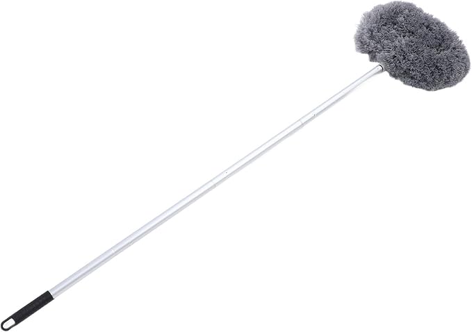Extra Long Round Duster, 360 Degree Rotation, Washable Ceiling Fan Duster, 140Cm High Dust Removal Tool for High Ceilings, Furniture Gray