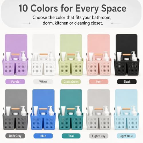Portable Shower Caddy Basket with 3 Compartments and Handle, Light Gray | Plastic Divided Storage Caddy for Bathrooms, Apartments, Guest Rooms, Offices, Crafts and Under-Sink Organization