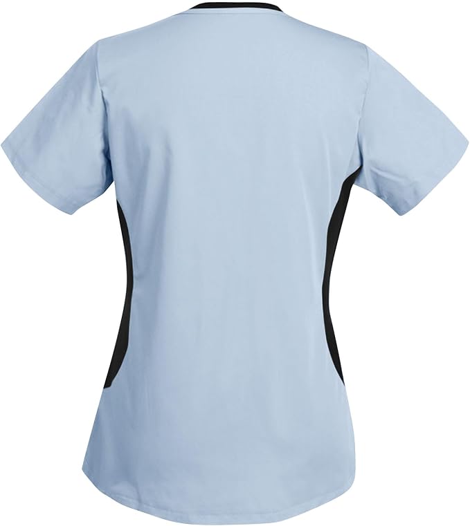Women's Scrub Top V-Neck Tops, Moisture Wicking and Stretch Breathable Housekeeping Uniforms, Medical Nurse Shirt