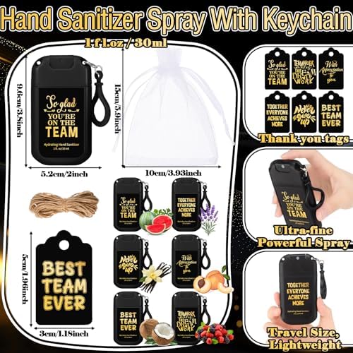 FoldTier 24 Set Housekeeping Week Gifts Bulk Hand Sanitizer Spray | Team Employee Appreciation Gifts for Teacher Coworker Staff Nurse, 1 oz Mini Mist Hand Sanitizer Spray Travel Size with Tag