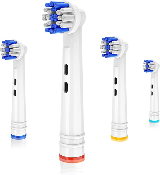 Replacement Brush Heads for Oral-B Braun Electric Toothbrush,4Pcs | Refills for Vitality, Round Head Fit Model 3756 3757 3744 3765 3709 4729, for Precision-Clean, End-rounded DuPont Bristles