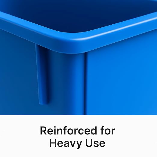 23 Gallon Slim Recycle Bin – Space-Saving Rectangular Recycling Container with Handles, Durable Plastic, Stackable Design for Office, School, Restaurant & Home Use (Blue)