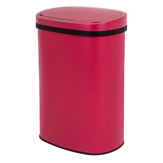 13 Gallon Kitchen Trash Can Bathroom Trash Can with Lid Red Garbage Can | Automatic Motion Sensor,50 Liter Touchless Trash Bin,Waterproof Garbage Bin Wastebasket for Toilet,Office,Caravans,Bedroom,