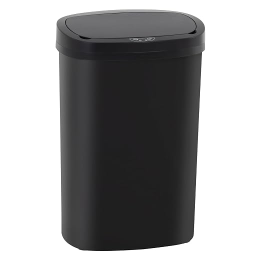PayLessHere | 13 Gallon Plastic Trash Can | Black | Pack of 1 | Automatic Touchless Lid with Motion Sensor | Kitchen Garbage Can with Waterproof Design | for Home, Office, Bathroom