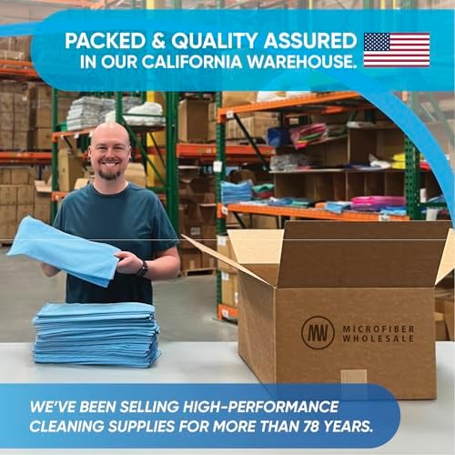 Microfiber Wholesale 16" x 16" All Purpose Towels - 100 Pack - Reusable Wash Cloths, Dust, Kitchen, Car, Shop Rags for Cleaning (Red)
