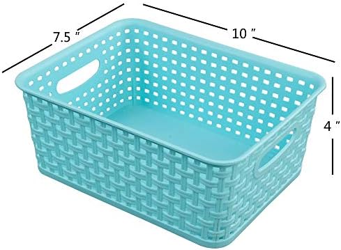 Vababa Plastic Storage Baskets/Storage Bins, Pack for 6