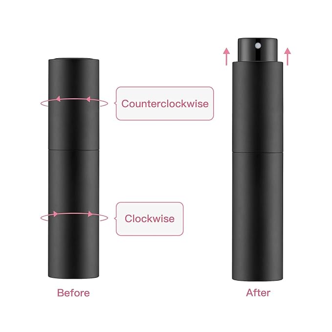 Tekson 10ml Travel Perfume Atomizer, Cologne Spray Bottle, Coffee Sprayer | Mini spray bottle refillable, for espresso, RDT, water, coffee bean, small size, twist up, portable, for men & women, red