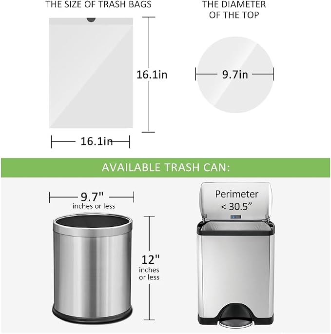 Small Drawstring Trash Bags 1.3 Gallon, White, 100 Count | Waste Basket Liners lit 1-1.3Gal Garbage Cans, Tear Free,Leak Proof, Sturdy for Home, Office,Bathroom & Bedroom Daily Use