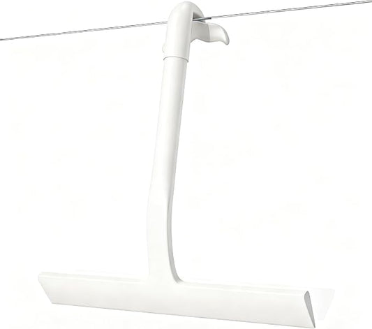 Shower Squeegee for Glass Doors, All-One-Piece Silicone Shower Squeegee with Hook Design for Easy Hanging and Cleaning (White)